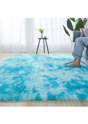 Extra Soft Tie Dyed Living Room Faux Fur Fluffy Carpet With Anti-Slip Bottom. (Size 80&times;160CM)