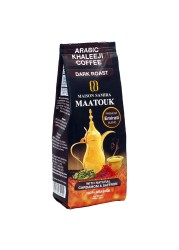 Maatouk Premium Blend Dark Roast Arabic Khaleeji Coffee with Natural Cardamom and Saffron, 250g