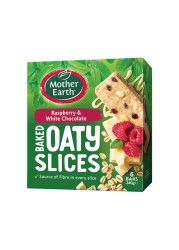 Mother Earth Raspberry And White Chocolate Baked Oaty Slices 240g