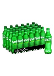 Sprite Regular Lemon Lime Flavoured Carbonated Soft Drink Pet 500ml Pack of 24