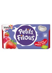 Yoplait Raspberry And Strawberry Petit Filous 100gx4