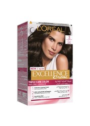 L&#39;Oreal Paris Excellence Creme Triple Care Permanent Hair Colour 3 Dark Brown