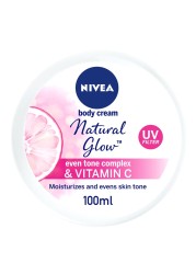NIVEA Even Tone Body Cream Natural Glow Complex &amp; Vitamin C UV Protection All Skin Types Jar 100ml