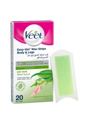 Veet Easy-Grip Wax Strips For Dry Skin White 20 PCS