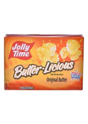 Jolly Time Butter Licious Original Butter Microwave Popcorn, 298g