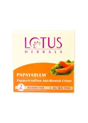 Lotus Herbals Papayablem Papaya-N-Saffron Anti-Blemish Cream 50g White