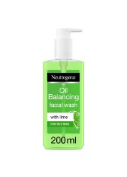 Neutrogena Oil Balancing Facial Wash Lime For Oily Skin, Oil-Free 200ml