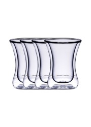 Blackstone Estikana Double Wall Glass Tumbler Set Clear 100ml 4 PCS
