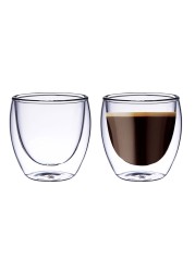 Blackstone Double Wall Glass Tumbler Cups DG820 Clear 100ml 2 PCS