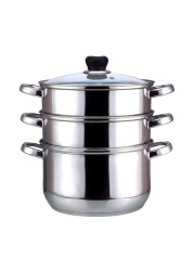 Wilson 3-Tier Stainless Steel Steamer Silver 26cm