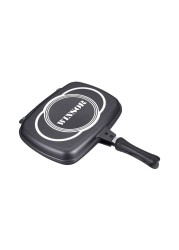 Winsor Cast Aluminium Non-Stick Double Fry Pan WR6021 Black 32cm