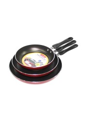 Prestige Frying Pan Set Red 20cm+24cm+28cm