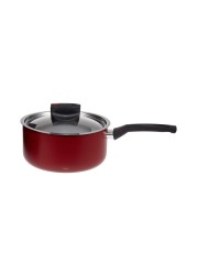 Prestige Safecook Non-Stick Saucepan With Lid Red And Black 18cm