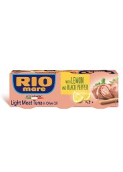 Rio Mare Light Meat Tuna in Olive Oil with Lemon and Black Pepper, 80g Pack of 3