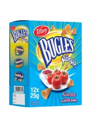 Tiffany Bugles Ketchup Corn Snacks, 25g Pack of 12