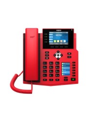 Fanvil X5UR HighEnd VoIP Phone 35Inch Color Display 24Inch Side Color Display for DSS Keys 16 SIP Lines DualPort Gigabit Ethernet Power Adapter Not Included Red