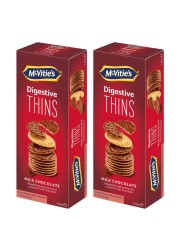 Mcvitie&#39;s Digestive Thins Milk Chocolate Biscuit 150g Pack of 2
