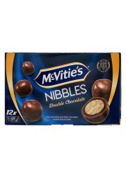 McVitie&rsquo;s Nibbles Double Milk and Dark Chocolate Coated Biscuits Bites, 37g Pack of 12