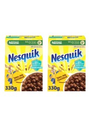 Nesquik Whole Grain Chocolate Cereal, 330g Pack of 2