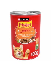 Purina Friskies with Lamb, Turkey and Vegetables in Gravy Wet Cat Food, 400g