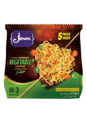 Jenan Instant Noodles Vegetable Flavour 75g Pack of 5