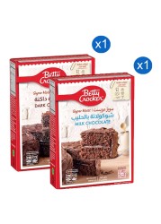 Betty Crocker Super Moist Dark Chocolate Cake Mix and Super Moist Milk Chocolate Cake Mix 510g Pack of 2