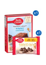Betty Crocker Chocolate Fudge Brownie Mix 561g + Betty Crocker Semi-Sweet Chocolate Chips 200g