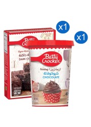 Betty Crocker Super Moist Dark Chocolate Cake Mix and Chocolate Frosting 510g+400g