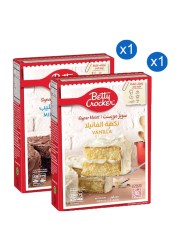 Betty Crocker Super Moist Milk Chocolate Cake Mix and Super Moist Vanilla Cake Mix 510g Pack of 2