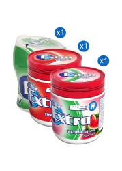 Wrigley&#39;s Extra Sugarfree Chewing Gum Spearmint and Extra Sugarfree Chewing Gum Strawberry and Extra Sugarfree Chewing Gum Watermelon 84g Pack of 3