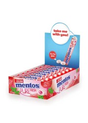 Mentos Pure Fresh Sugar Free Chewing Gum Strawberry Flavour Rolls, 15.75g Pack of 16