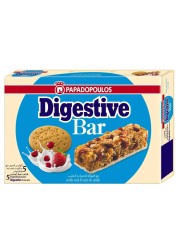 Papadopoulos Digestive Cereal Bar with Red Fruits and Milk, 140g