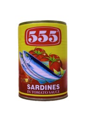 555 Hot Sardines in Tomato Sauce, 425g