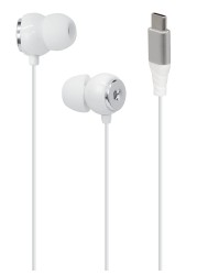 Green Lion Stereo X90 Type C Wired Earphone, 10mm Speaker, Stereo Sound, Built-In Microphone, Hands-Free Calls, Volume Control, Voice Assistant, 1.2m Cable - White