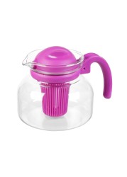 Termisil Glass Teapot Clear And Pink 1L
