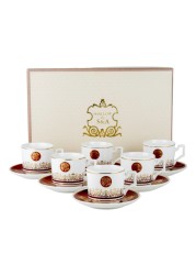 Shallow Coffee Cup Set Red 90ml 6 PCS