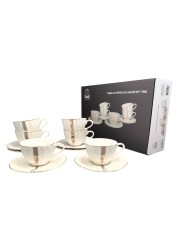 Shallow S&amp;A Amara Tea Cup and Saucer Set 90ml 12 PCS