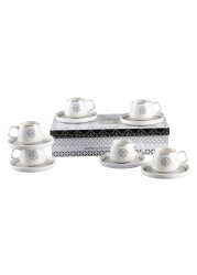 Shallow By S&amp;A Mona Coffee Cup and Saucer Set 100ml 12 PCS