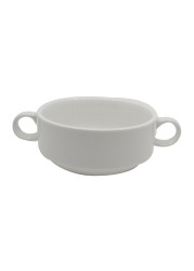 Orion Twin Handled Soup Bowl White 260ml