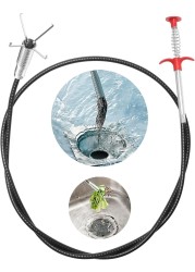 62-Inch Drain Snake Tool - Heavy-Duty Hair Clog Remover &amp; Sink Cleaner for Kitchen, Bathroom, Shower, Tub, and Toilet.