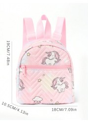 1pc Unicorn Print Quilted Cute Children s Backpack Adjustable Shoulder Straps Kawaii Portable Outing Suitable For School Bag Birthday Gift Backpack School Bag Bag Backpack Toddler Backpack Mini Backpa
