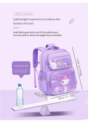 Sanrio Sanrio Hello Kitty Kuromi Kids Backpack Cartoon Cute Girl Double Shoulder Bag Ergonomic Backpack School Style Suitable For Back To School Season Reflective Night Bag