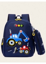 New Fashionable Cartoon Style Backpack With Small Bag