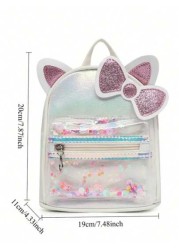 Sanrio Sanrio Sanrio Hello Kitty Backpack Portable For Travel Easy To Use Cute Cat Ears With Bows And Colorful Small Backpack Princess Bag Sweet And Cute Design Birthday Gift Party Gift Halloween Gift