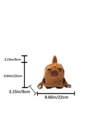 1pc Soft Plush Adorable Capybara Backpack Big Children Casual Plush Backpack Flip Backpack Adjustable Strap And Zippered For Travel Shoping Parties Holidays Supermarket Festive Events School Occasions