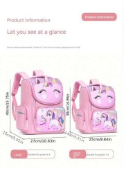 Children s Shoulder Bag Elementary School Students Schoolbag 6 12 16 Years Old 1 2 3 4 5 6 Grades Cute Waterproof Boys And Girls Backpack Purple Pink