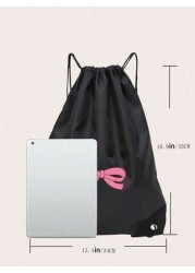 1 Pc Fashion Cute Cartoon Printing Polyester Material Drawstring Strap Pocket Suitable For Boys And Girls Large Capacity Backpack Sports Backpack Basketball Bag Suitable For Sports Suitable For Going