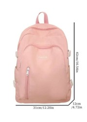 1 Pc Back To School Classic Basic High Capacity School Bag With Laptop Compartment Backpack Purse Solid Color Sports Bag Premium Nylon School Backpack With Adjustable Strap Spacious Multiple Pockets B