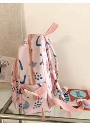 Cute Hundred School Shoulder Backpack Includes Pendant Flower Printed Backpack Kawaii Style Student Schoolbag Girls Travel Backpack Kids Backpacks