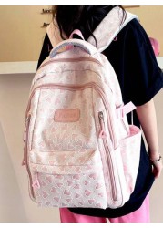 Simple Solid Color Large Capacity Campus Backpack Casual Schoolbag